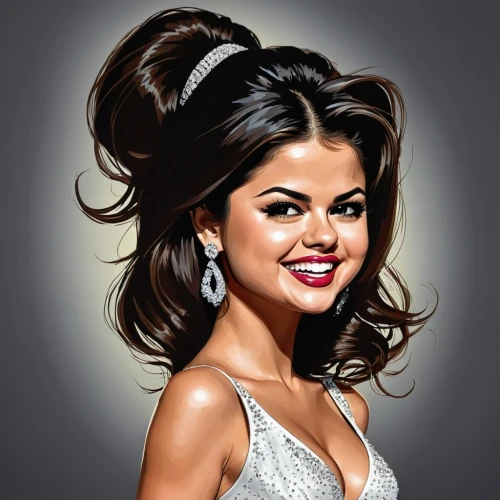 selly,selenate,sel,sels,selena,edit icon,photo painting,pop art style,butera,airbrush,caricatures,bouffant,airbrushing,portrait background,mallette,pretty woman,modern pop art,caricature,cool pop art,caricatured,Illustration,Abstract Fantasy,Abstract Fantasy 23