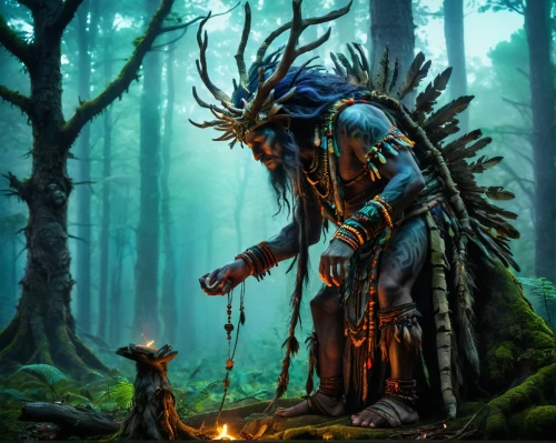 shamanic,shaman,spriggan,shamanism,druidic,archdruid,witchdoctor,shamans,ignagni,druid,fantasy picture,fantasy art,cernunnos,druidism,runemaster,forest man,cailleach,lone warrior,fangorn,gradimir,Conceptual Art,Fantasy,Fantasy 18