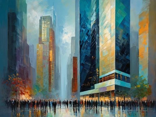skyscrapers,metropolis,cityscape,the skyscraper,skyscraper,city scape,1 wtc,cityscapes,supertall,ctbuh,city buildings,guangzhou,coruscant,world digital painting,kinkade,sedensky,urban towers,ciudad,tall buildings,cybercity,Conceptual Art,Oil color,Oil Color 20