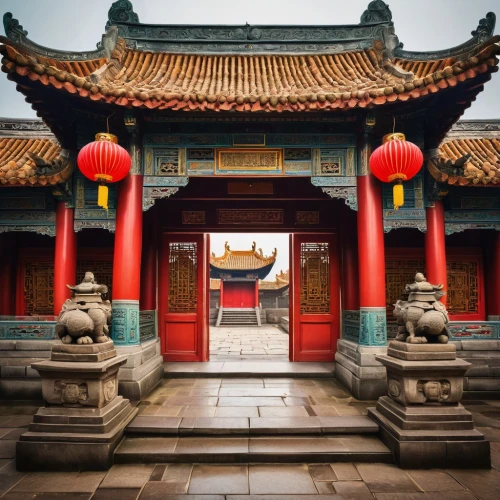 asian architecture,qufu,jingshan,pingyao,soochow,qibao,chaozhou,hengdian,shuozhou,hall of supreme harmony,suzhou,buddhist temple,qianmen,qingcheng,chengdu,shaoxing,longhua,jinyuan,xingshan,zhaozhou,Art,Classical Oil Painting,Classical Oil Painting 24