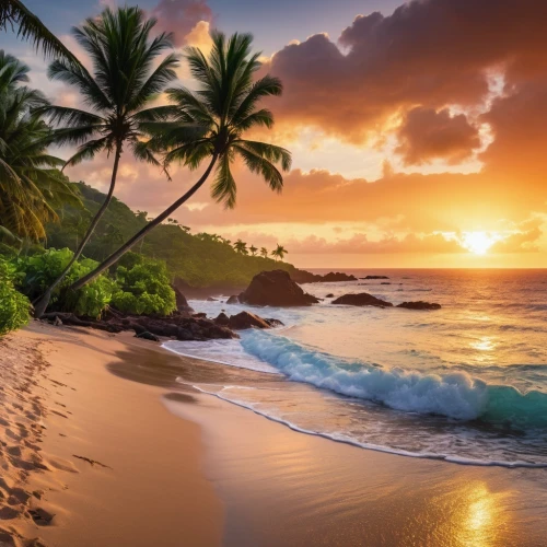 hawaii,tropical beach,beautiful beaches,dream beach,beach landscape,sunrise beach,beautiful beach,tropical sea,beach scenery,ocean paradise,hawai,south pacific,caribbean beach,brazilian beach,coconut trees,tropical island,paradise beach,paradises,tropical floral background,tropics,Photography,General,Realistic