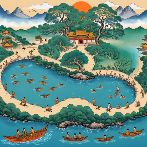 itsukushima,tokaido,ukiyoe,miyajima,yamatai,kinkakuji,cool woodblock images,yajima,tsushima,lake tanuki,boat landscape,boat rapids,dragon boat,kusu,hiroshige,koi pond,masashige,river course,matsushima,japan landscape,Unique,Design,Infographics