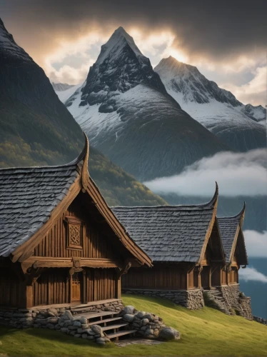 mountain huts,stave church,mountain settlement,northern norway,mountain hut,alpine pastures,house in mountains,mountain village,alpine village,house in the mountains,norway,norvegia,nordnorge,the cabin in the mountains,nordland,grindelwald,alpine landscape,icelandic houses,swiss alps,the alps,Photography,Black and white photography,Black and White Photography 12