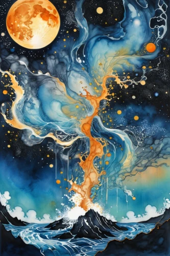 space art,galaxy collision,moon and star background,fire planet,koi,galatasary,falling stars,supernovae,lunar landscape,jupiter moon,galaxy,astronomical,amaterasu,starscape,koi fish,fire background,nebula 3,tsunayoshi,planets,universe,Illustration,Black and White,Black and White 34