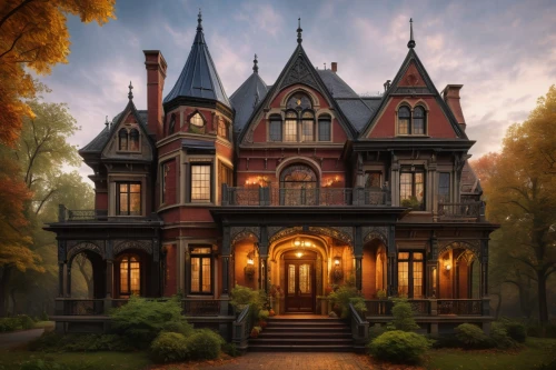 victorian house,old victorian,victorian,witch's house,victorian style,witch house,gothic style,the haunted house,fairy tale castle,dreamhouse,haunted house,victoriana,haddonfield,creepy house,house in the forest,ravenswood,ghost castle,halloween scene,brownstones,two story house,Art,Classical Oil Painting,Classical Oil Painting 06