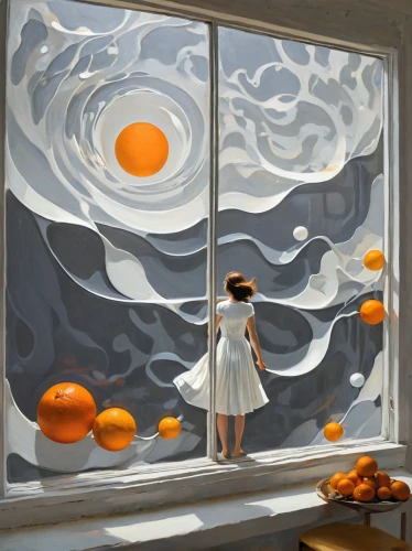 glass painting,oranges,marble painting,orange blossom,oranges half,orange slices,tangerines,pieces of orange,clementine,portal,surrealism,girl in the kitchen,orange tree,kumquat,orange robes,orange,world digital painting,spheres,orange slice,3d art,Illustration,Vector,Vector 12