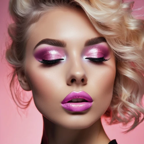neon makeup,pink beauty,bright pink,lavender blush,pink glitter,eyes makeup,women's cosmetics,airbrushed,eyeshadow,makeup artist,vintage makeup,glammed,dark pink in colour,purple and pink,blusher,glam,deep pink,color pink,juvederm,gold-pink earthy colors,Photography,General,Fantasy