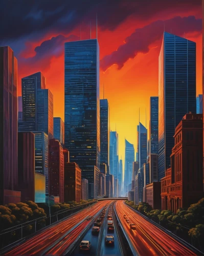 cityscape,city highway,city scape,futuristic landscape,skyline,cybercity,cityscapes,evening city,metropolis,city in flames,megapolis,koyaanisqatsi,skyscrapers,skylines,welin,megacities,city skyline,mcquarrie,ciudad,cityzen,Art,Artistic Painting,Artistic Painting 21