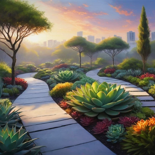 vegetables landscape,landscape background,roof landscape,garden of plants,landscaped,biopiracy,gardens,fantasy landscape,pathway,home landscape,exotic plants,nature garden,garden of eden,sake gardens,world digital painting,sempervirens,jardin,landscaping,jardines,roof garden,Illustration,Realistic Fantasy,Realistic Fantasy 30