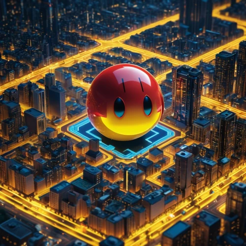 pacman,robotnik,cinema 4d,mario,mario bros,eggman,metropolis,super mario brothers,bomberman,lensball,3d render,fantasy city,vados,superamerica,kanto,tadano,elec,cybercity,superhero background,pomodoro,Illustration,Abstract Fantasy,Abstract Fantasy 10