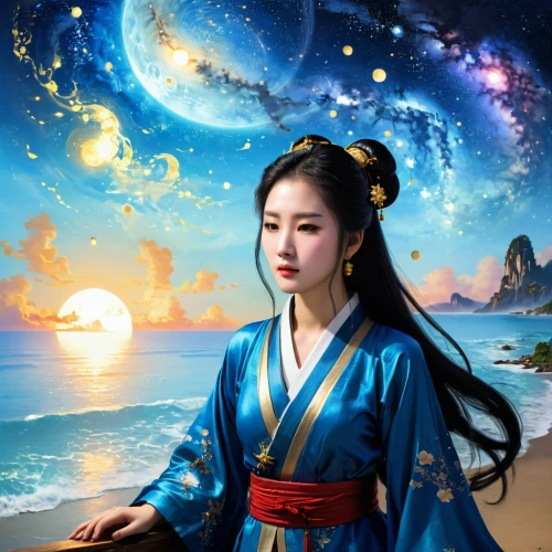 chuseok,sanxia,hanfu,oriental princess,hanbok,jianyin,zuoyun,diaochan,hyang,kuanyin,jingqian,moondragon,xiuyan,joseon,oriental girl,maiko,rongfeng,koreana,bingqian,qianwen,Conceptual Art,Oil color,Oil Color 07