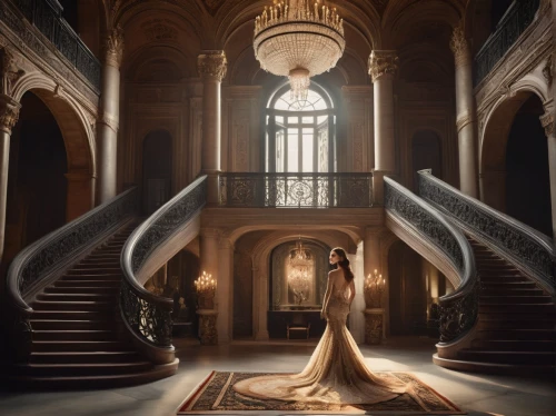 opulence,bridal gown,bridal suite,wedding gown,staircase,golden weddings,cinderella,a floor-length dress,the bride,inbal,elopement,art deco,wedding photography,fairy tale,grandeur,hallway,fairytale,gold filigree,sposa,melian,Photography,Fashion Photography,Fashion Photography 01