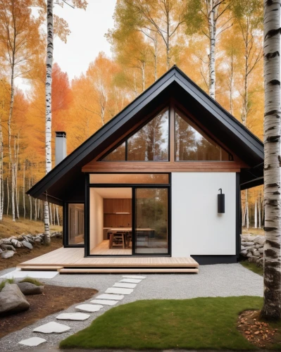 scandinavian style,modern house,cubic house,inverted cottage,timber house,wooden house,passivhaus,frame house,mid century house,modern architecture,3d rendering,prefab,forest house,homebuilding,house in the forest,corten steel,bohlin,chalet,render,folding roof,Art,Classical Oil Painting,Classical Oil Painting 30