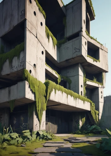 cosmodrome,habitat 67,overgrowth,concrete,brutalism,scampia,ruin,ruins,industrial ruin,shaders,dereliction,shader,besiege,brutalist,arcology,environments,decay,extrasolar,concrete blocks,derelict,Unique,3D,Low Poly