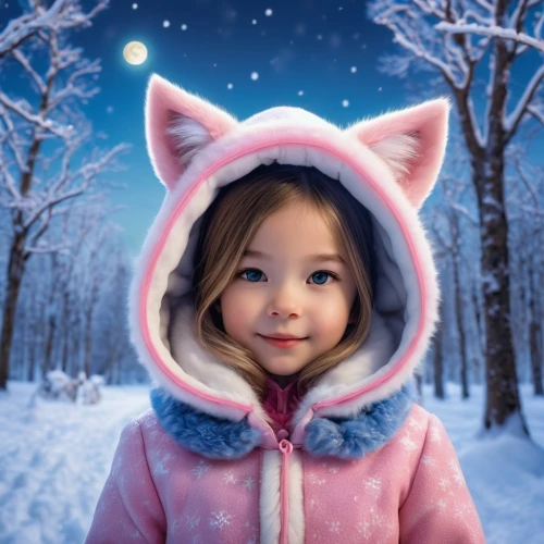 christmas snowy background,winter background,snowsuit,snowflake background,children's background,suri,winter animals,snow scene,night snow,cute baby,snow drawing,winter night,first snow,cute cartoon image,cute cartoon character,in the snow,munni,little girl in pink dress,julkipli,snowy,Photography,General,Realistic