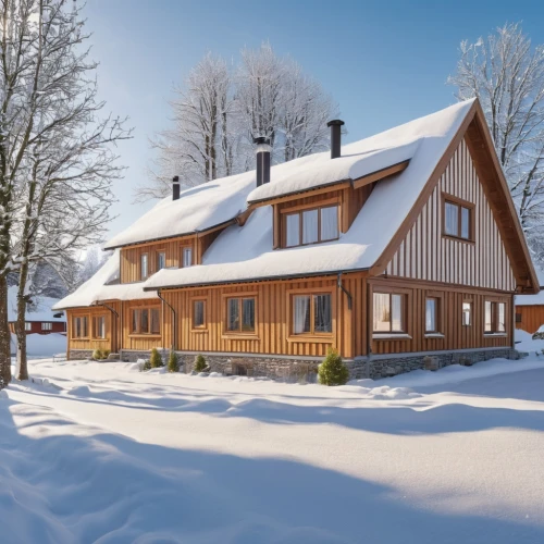 winter house,wooden house,danish house,chalet,snow house,passivhaus,timber house,traditional house,snow roof,log home,homebuilding,wooden houses,chalets,scandinavian style,log cabin,half-timbered house,country cottage,country house,glickenhaus,vinter,Photography,General,Realistic
