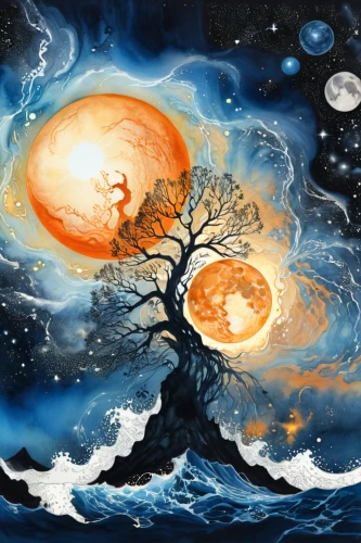 silmarils,fantasy picture,fire planet,gallifrey,fantasy art,igelstrom,tree of life,shenlong,astronomy,maelstrom,amaterasu,lunar landscape,starclan,celestial bodies,moon and star background,galatasary,the night sky,space art,celestials,unicron,Illustration,Black and White,Black and White 34
