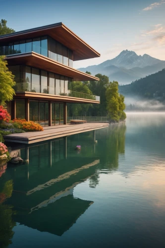 house with lake,house by the water,snohetta,swiss house,lake lucerne region,house in the mountains,house in mountains,floating over lake,zumthor,switzerland chf,schweiz,switzerlands,svizzera,beautiful lake,amanresorts,modern architecture,beautiful home,luzerner,morning mist,luxury property,Art,Classical Oil Painting,Classical Oil Painting 40