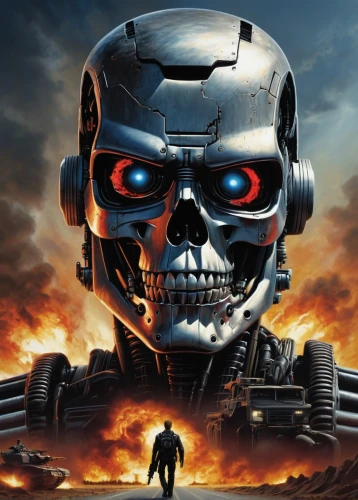 terminator,skynet,terminators,cyberdyne,war machine,mechanized,endoskeleton,terminate,robotman,irobot,robotham,robocop,ironhide,skull racing,mechwarrior,autotron,cyborg,robotix,robotlike,herminator,Illustration,Realistic Fantasy,Realistic Fantasy 18
