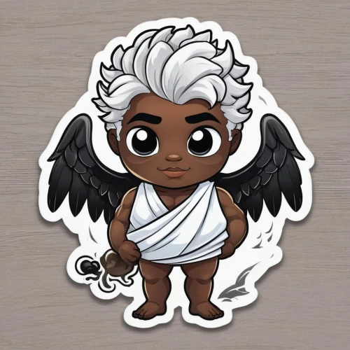 ororo,cherubim,business angel,uriel,harpy,gyrich,ayat,shiron,anjo,obatala,harpies,cupido,black angel,angelman,cherub,angel,cupid,azamiyah,angel figure,putto,Unique,Design,Sticker