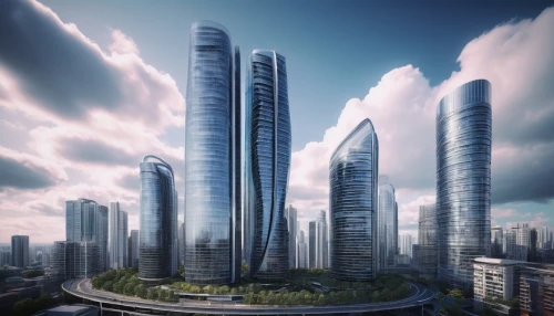 futuristic architecture,arcology,futuristic landscape,supertall,urban towers,sky space concept,skylstad,megaproject,skyscapers,cybercity,damac,guangzhou,international towers,megaprojects,songdo,dubia,ordos,cyberjaya,escala,dubay,Illustration,Japanese style,Japanese Style 17