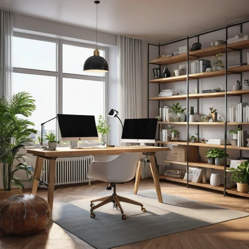 wooden desk,modern office,working space,modern room,desk,home interior,modern decor,apartment,shared apartment,scandinavian style,office desk,writing desk,an apartment,blur office background,danish furniture,appartement,creative office,loft,interior design,contemporary decor,Photography,General,Realistic