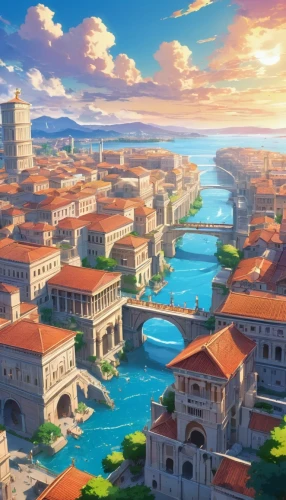 machico,ancient city,prefecture,philippopolis,imperia,honolulu,tirona,kanto,vesperia,ancient rome,fantasy city,rome 2,aqua studio,the city of mozart,city moat,wakanohana,windows wallpaper,violet evergarden,french digital background,symphonia,Illustration,Japanese style,Japanese Style 03