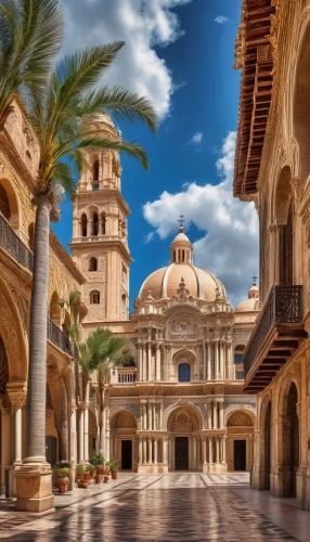 palermo,noto,monastery israel,sicilia,lecce,mdina,beautiful buildings,cartagena,mezquita,theed,collegiate basilica,holyland,western architecture,sicily,bazian,diocletian,cloistered,loreto,elche,comayagua,Art,Classical Oil Painting,Classical Oil Painting 01