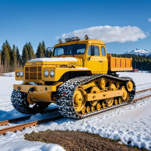 snowplow,snow plow,snowcat,tracked dumper,snowplows,diesel locomotive,theurer,diesel locomotives,dozers,flatcar,snow removal,electric locomotive,hagglund,snowcats,crawler chain,railroader,logging truck,snowplowing,snow shovel,plows,Photography,General,Realistic