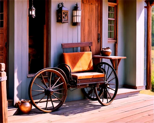 frontierland,bodie island,wooden carriage,mennonite heritage village,luggage cart,wooden cart,front porch,wooden wagon,old wagon train,hand cart,townscapes,buckboard,wild west hotel,horse drawn carriage,rocking chair,blue pushcart,horse carriage,old model t-ford,carriage,barnstormer,Conceptual Art,Daily,Daily 12