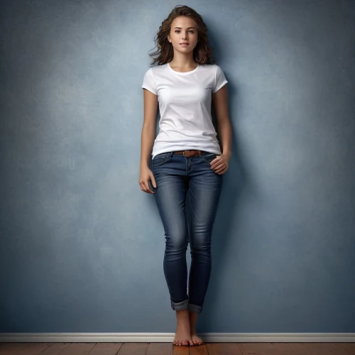 girl in t-shirt,girl on a white background,jeans background,girl in a long,female model,women's clothing,women clothes,skinny jeans,anorexia,denim background,jeans pattern,girl sitting,portrait background,sclerotherapy,young woman,sonnleitner,high waist jeans,breeches,stopgaps,schippers,Photography,Documentary Photography,Documentary Photography 26