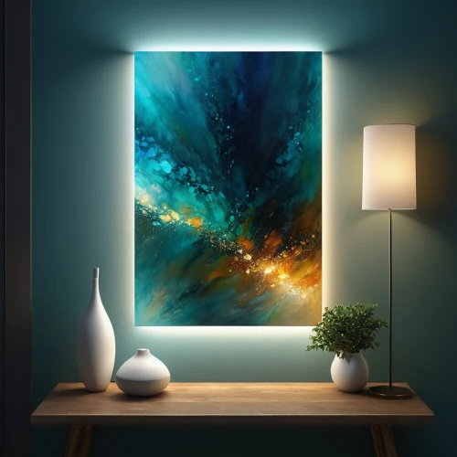 ocean background,abstract painting,underwater landscape,space art,abstract artwork,wall lamp,glass painting,copper frame,modern decor,abstract background,bedside lamp,background abstract,underwater background,oleds,wavevector,light of art,bioluminescent,sea landscape,slide canvas,oled,Conceptual Art,Daily,Daily 32