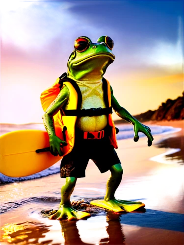 cowabunga,frog background,frogman,frog man,skadavy,man frog,tortuga,surfer,frog king,channelsurfer,raph,water frog,surfwear,tideman,3d render,frog,ribbit,gex,frog figure,surfing,Illustration,Realistic Fantasy,Realistic Fantasy 40