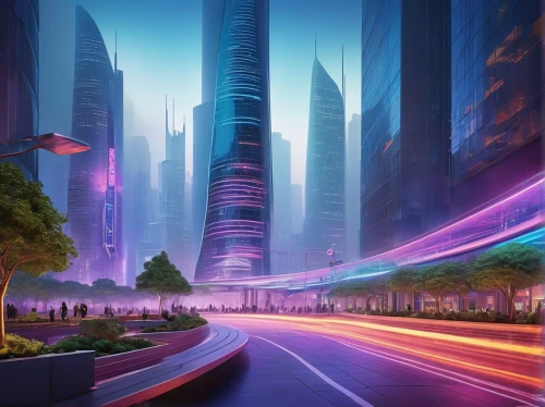 cybercity,futuristic landscape,cybertown,megapolis,superhighways,colorful city,megacorporations,fantasy city,cyberport,city scape,guangzhou,futuristic architecture,smart city,cyberworld,megacities,coruscant,city highway,cityscape,city trans,megacorporation,Illustration,Retro,Retro 20