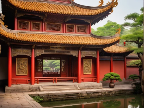 asian architecture,chaozhou,buddhist temple,shuozhou,suzhou,zhaozhou,water palace,the golden pavilion,hyang garden,qingcheng,shaoxing,soochow,hall of supreme harmony,qibao,jingshan,jinyuan,guangping,summer palace,qufu,hengdian,Art,Classical Oil Painting,Classical Oil Painting 28