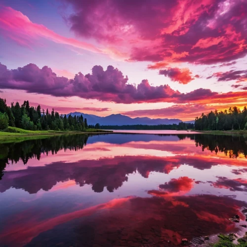 incredible sunset over the lake,splendid colors,beautiful lake,beautiful landscape,evening lake,landscapes beautiful,pink dawn,purple landscape,snake river lakes,nature wallpaper,red sky,beautiful colors,windows wallpaper,beautiful nature,nature landscape,heaven lake,alpine lake,intense colours,reflection in water,landscape background,Photography,General,Realistic