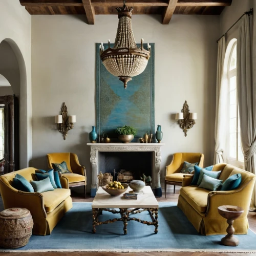 moroccan pattern,sitting room,turquoise leather,interior decor,berkus,chaise lounge,contemporary decor,teal and orange,interior design,lalanne,turquoise wool,living room,decor,family room,interior decoration,fireplaces,boho art style,covetable,anthropologie,decoratifs,Photography,Documentary Photography,Documentary Photography 27