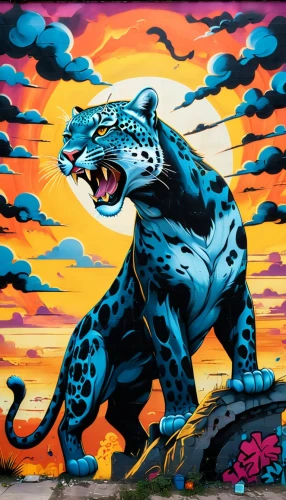 panthera,roa,gepard,blue tiger,panther,jaguares,wild cat,tezcatlipoca,tigor,grafite,jag,graffiti art,kaijuka,rakshasa,welin,panthers,felino,jaguars,jaguar,wildcat,Conceptual Art,Graffiti Art,Graffiti Art 09