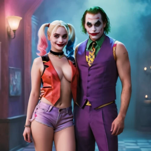 halloween costumes,supercouple,costumes,comic characters,supercouples,arkham,jokers,joker,harley quinn,halloween 2019,cosplay image,supervillains,puddin,villified,cirkus,cosplayers,battaini,cosplay,comedy and tragedy,couple goal