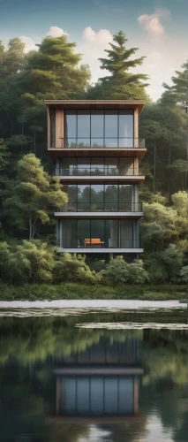 house with lake,house by the water,ryokan,forest house,ryokans,mizutori,house in the forest,3d rendering,modern house,asian architecture,aqua studio,teahouse,amanresorts,dreamhouse,tsukihime,wooden house,sakimoto,kyoto,floating island,unbuilt,Illustration,Abstract Fantasy,Abstract Fantasy 06