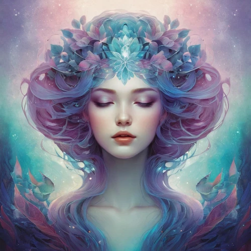 fantasy portrait,mermaid vectors,mystical portrait of a girl,medusa,mermaid background,fairie,diwata,aquarius,faerie,sirena,fantasy art,fae,amphitrite,faery,flora,naiad,zodiac sign libra,fairy queen,persephone,fairy peacock,Illustration,Realistic Fantasy,Realistic Fantasy 15