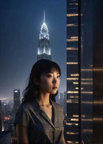 utada,asian woman,city ​​portrait,kuala lumpur,klcc,lumpur,alphaville,petronas twin towers,lujiazui,capitaland,singapura,mikasuki,caprica,singaporean,replicants,shanghai,jakarta,night photograph,cityscapes,pru,Illustration,Japanese style,Japanese Style 15