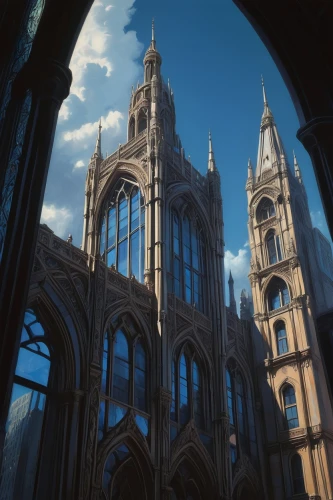 cathedral,neogothic,cathedrals,gothic church,duomo,theed,expiatory,the cathedral,argenta,haunted cathedral,spires,dishonored,midan,magisterium,nidaros cathedral,bioshock,kolken,triforium,spire,labyrinthian,Conceptual Art,Sci-Fi,Sci-Fi 23