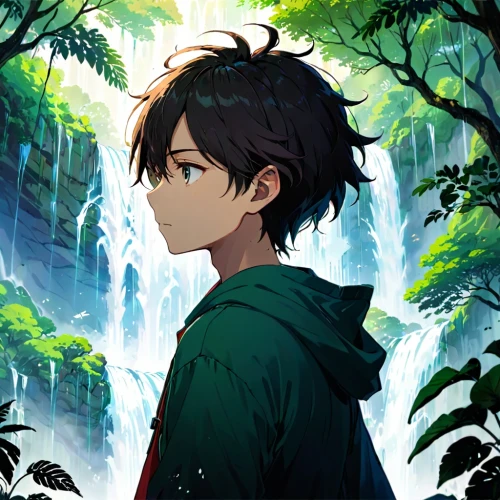 rainforest,eren,eguren,forest background,kazuto,rain forest,forest,horikawa,sousuke,oikawa,philodendrons,tropical forest,seto,jungle,in the forest,green forest,verdant,forest clover,kazuma,forest man,Anime,Anime,Traditional