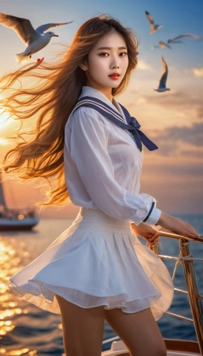 girl on the boat,solar,at sea,the sea maid,seafaring,yachtswoman,joo,beach background,uee,fei,sailing,bora,nautical star,ocean background,qiong,yujia,easycruise,landscape background,delta sailor,the wind from the sea,Photography,General,Natural