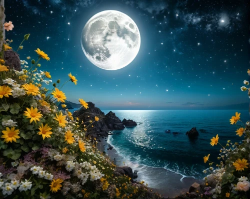 moon and star background,moonlit night,fantasy picture,moonlighted,blue moon rose,dreamscapes,moonlit,blue moon,moonflower,moonbeams,full moon,the night of kupala,moonlight,nature wallpaper,moondance,photo manipulation,moonscapes,lunar landscape,nature background,moonbeam,Photography,General,Fantasy