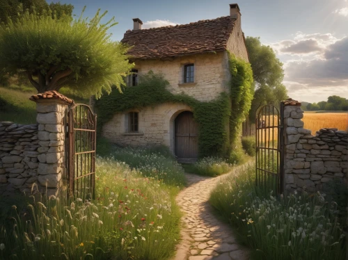 provence,country cottage,home landscape,ancient house,provencal,provencale,the threshold of the house,hameau,farm gate,lonely house,farmhouse,country house,rural landscape,summer cottage,little house,provenge,countryside,small house,cotswolds,provencal life,Illustration,Black and White,Black and White 28