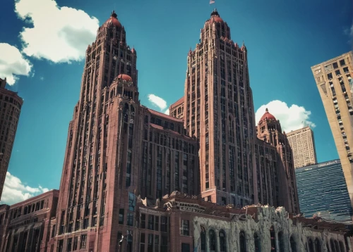 willis building,foshay,pewabic,beautiful buildings,the palace of culture,cle,tall buildings,chicago,chicago theatre,neogothic,woolworth,driehaus,detriot,cbot,bucharesters,dearborn,chicagoan,chilehaus,metropolis,cleveland,Illustration,Realistic Fantasy,Realistic Fantasy 47