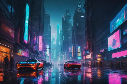 bladerunner,neon arrows,cityscape,cyberpunk,camaros,3d car wallpaper,futuristic,colorful city,cybercity,brum,futuristic landscape,mclarens,car wallpapers,metropolis,neon,cyberscene,urban,neon ghosts,street canyon,neons,Illustration,Black and White,Black and White 26