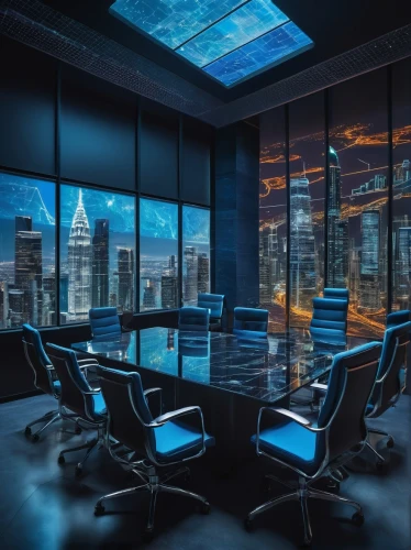 boardroom,conference room,board room,blur office background,meeting room,boardrooms,conference table,glass wall,penthouses,poolroom,skyloft,skydeck,blue hour,modern office,blue room,groundfloor,skyscapers,offices,incorporated,business world,Illustration,Abstract Fantasy,Abstract Fantasy 09